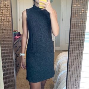 Fleece dress with high neck